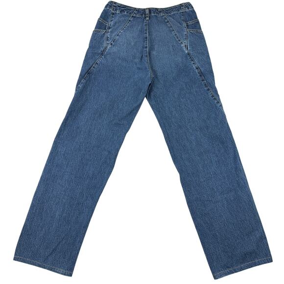 Rachel Comey Long Trigger High Rise Denim Jeans Straight Leg Angled Seams Sz 10 - Picture 5 of 13